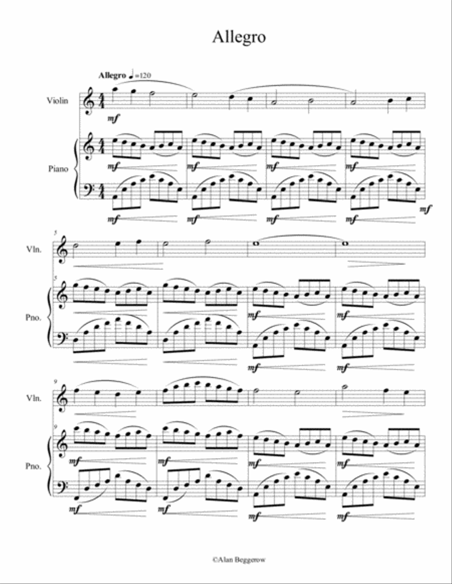 Sonata For Violin And Piano No. 2 Violin Solo scores gallery preview page 3