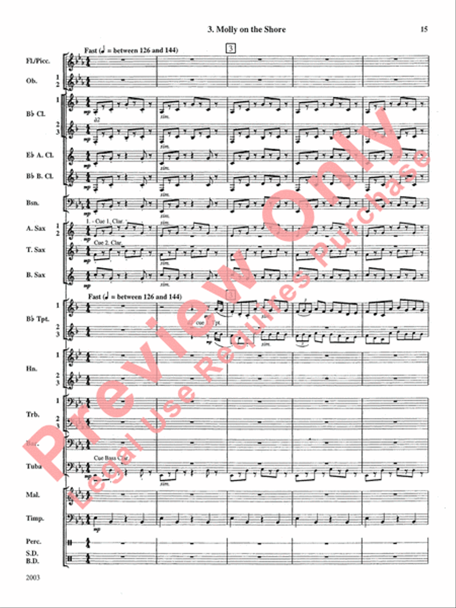 A Percy Grainger Suite Concert Band scores gallery preview page 16