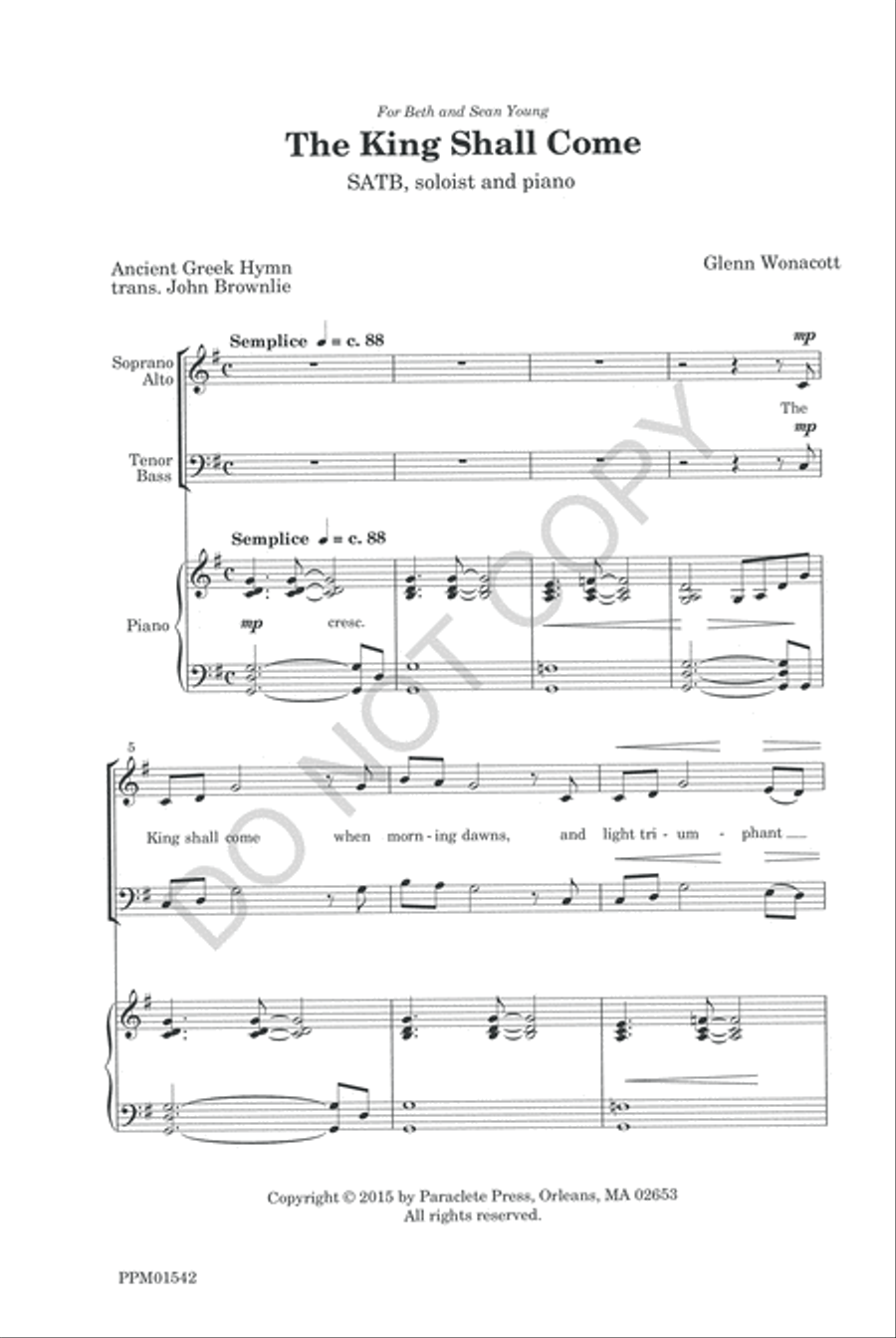 The King Shall Come 4-Part scores gallery preview page 3