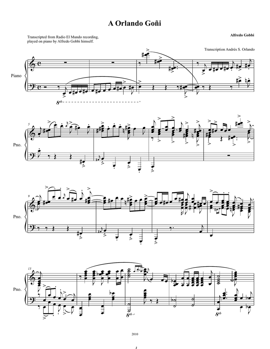 A Orlando Goñi Piano Solo scores gallery preview page 1