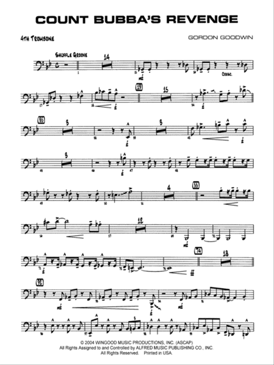 Count Bubba's Revenge: 4th Trombone Jazz Ensemble scores gallery preview page 1