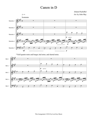 Canon in D (arr. in A) - Percussion Ensemble