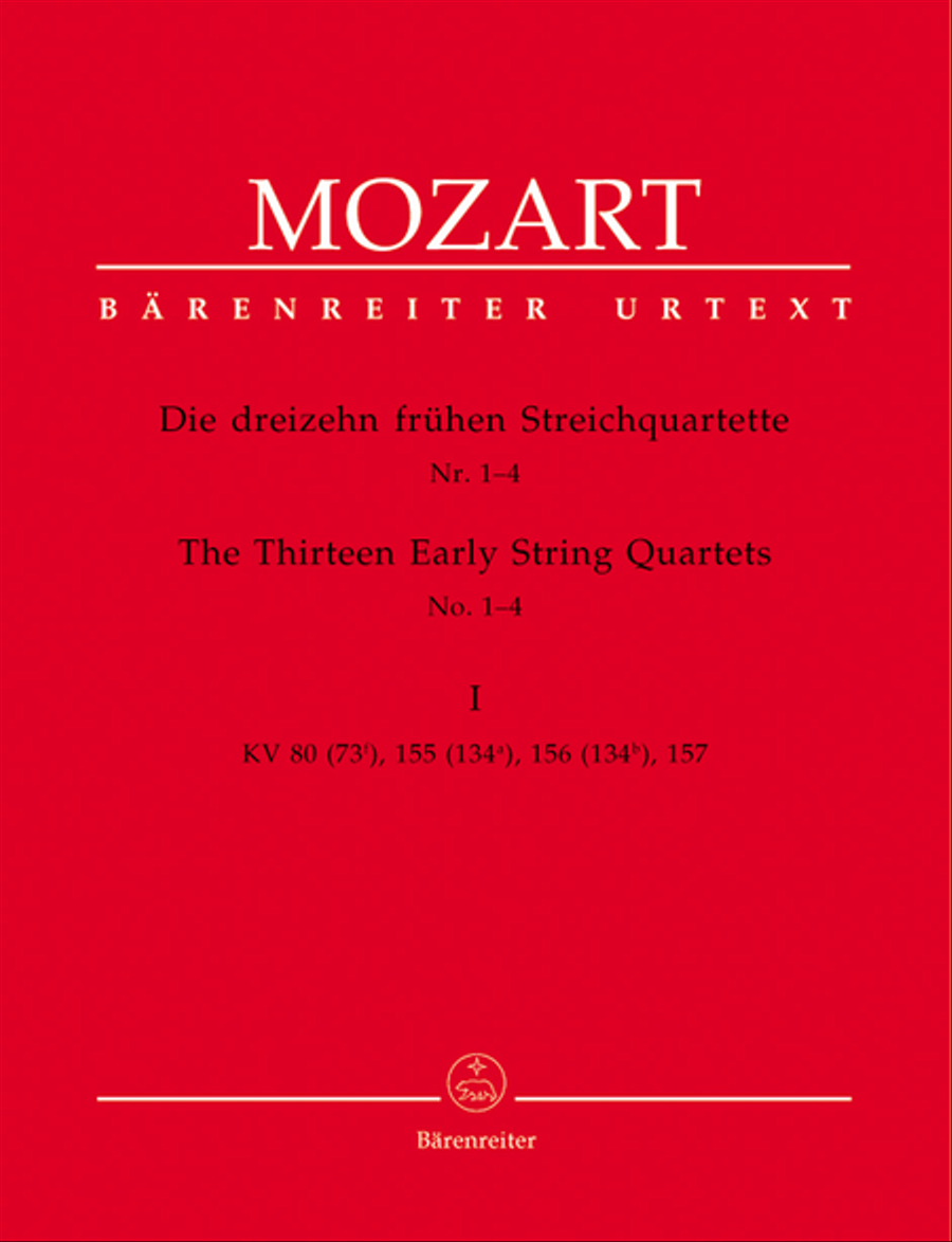 13 Early String Quartets, Volume 1 - Nos. 1-4 String Quartet scores gallery preview page 1