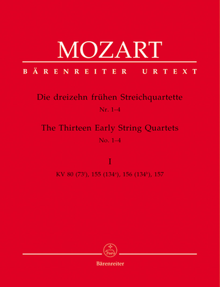 Book cover for 13 Early String Quartets, Volume 1 - Nos. 1-4
