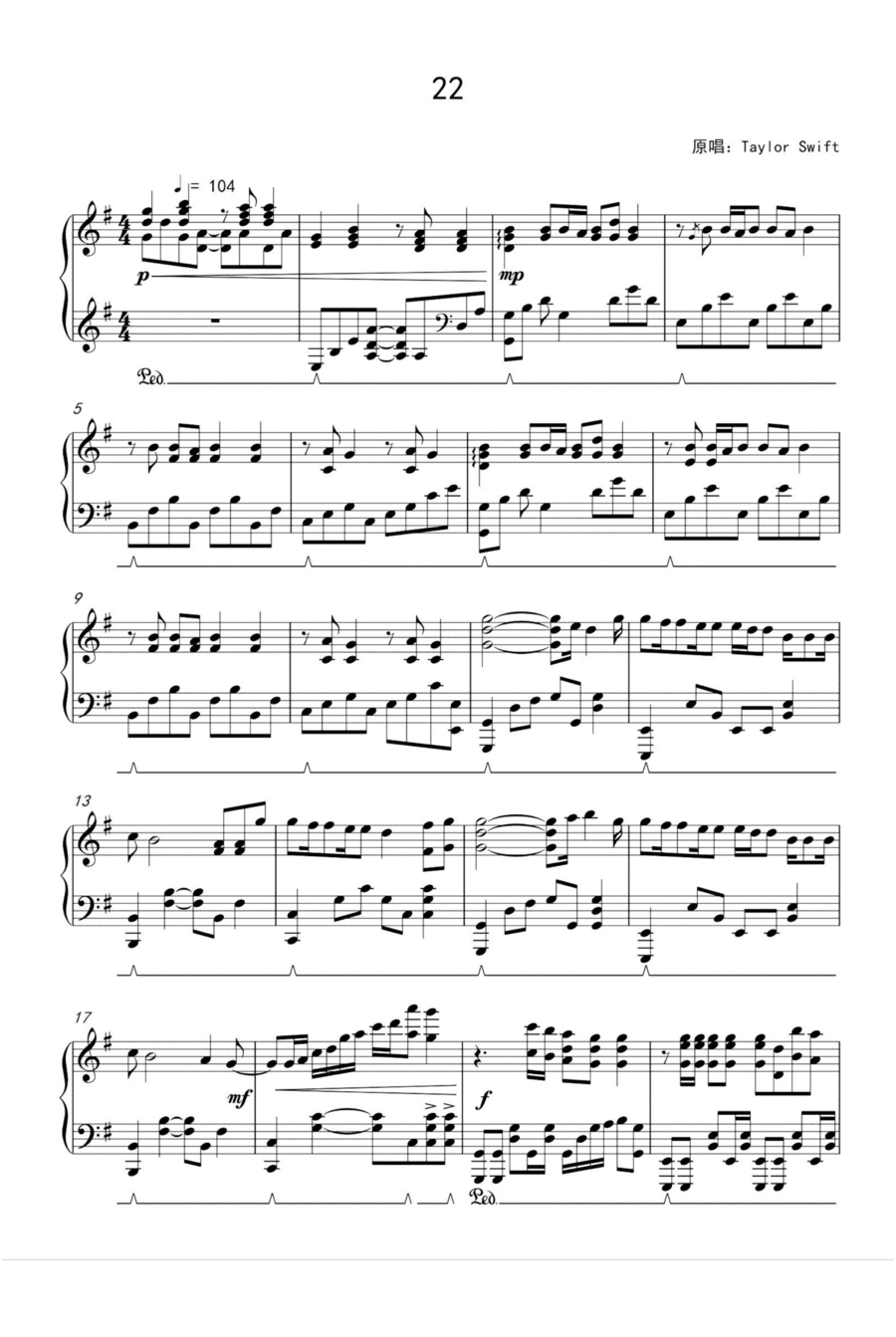 22 Piano Solo scores gallery preview page 1