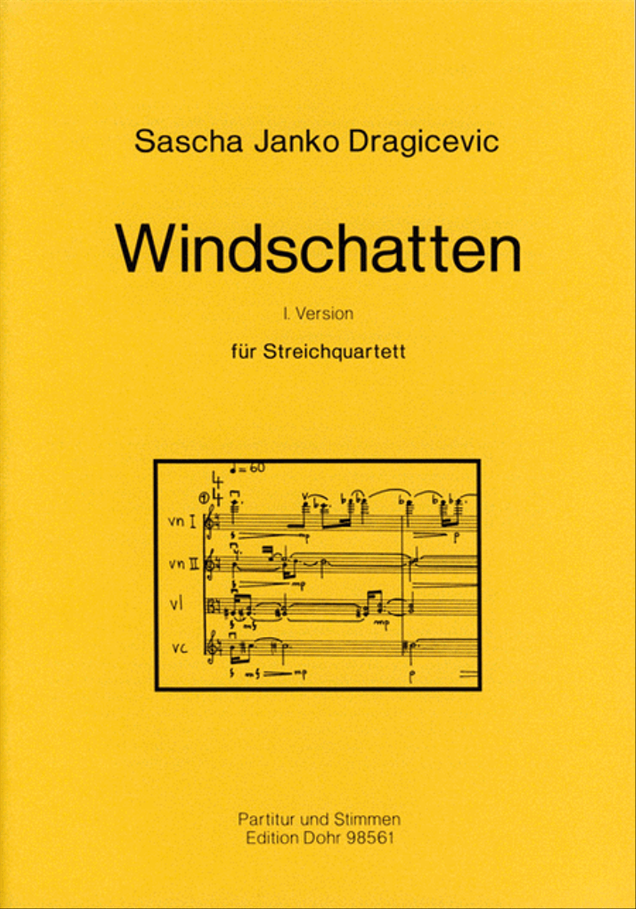 Windschatten für Streichquartett (1997/1998) (I. Version) String Quartet scores gallery preview page 1