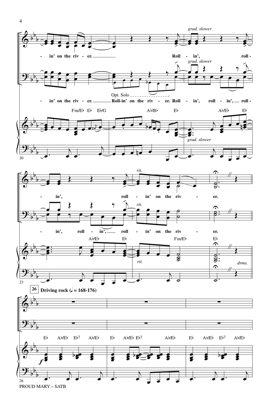 Proud Mary (arr. Kirby Shaw) 4-Part scores gallery preview page 3