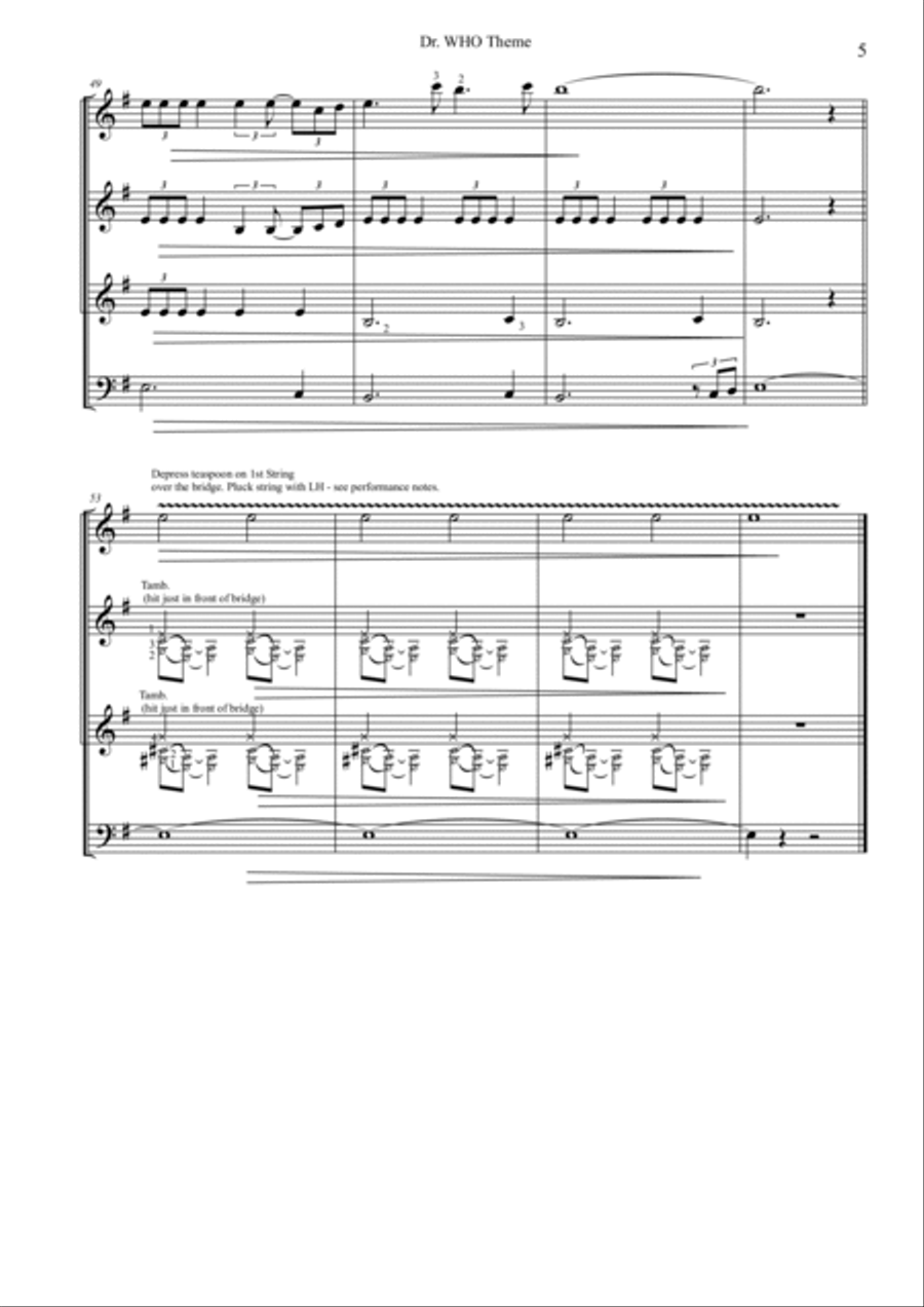 Doctor Who Theme Doctor Who Theme Electric Guitar scores gallery preview page 5
