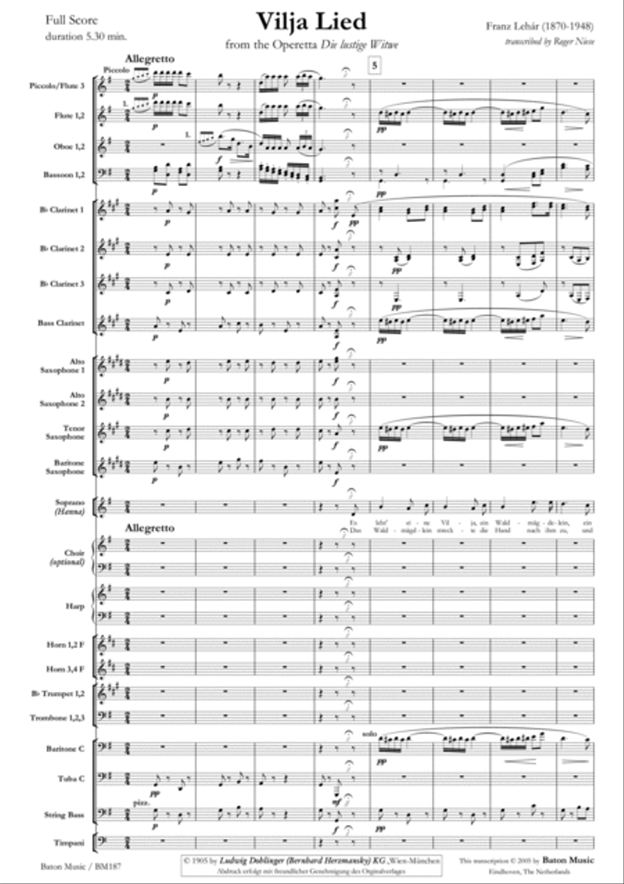 Vilja Lied Concert Band scores gallery preview page 2