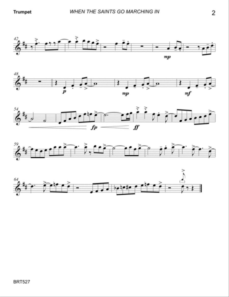 WHEN THE SAINTS GO MARCHING IN - BRASS TRIO (unaccompanied) Brass Trio scores gallery preview page 5