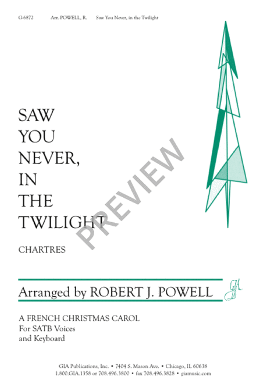 Saw You Never, in the Twilight 4-Part scores gallery preview page 1