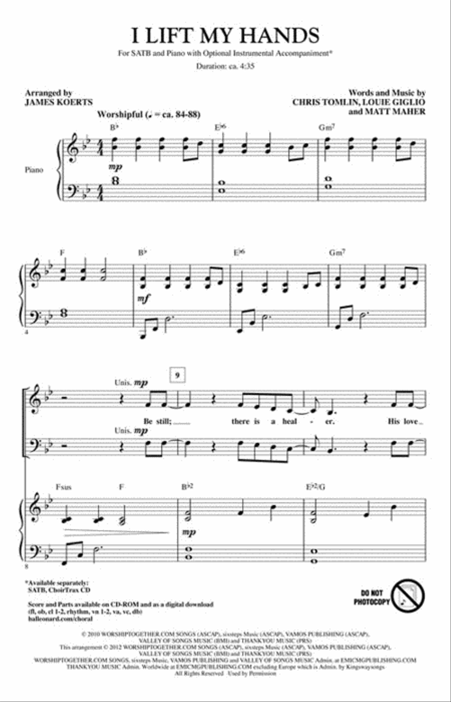 I Lift My Hands 4-Part scores gallery preview page 2