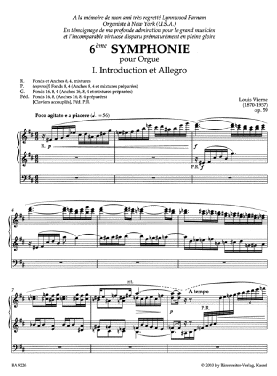 6eme Symphonie, Op. 59 Organ scores gallery preview page 2