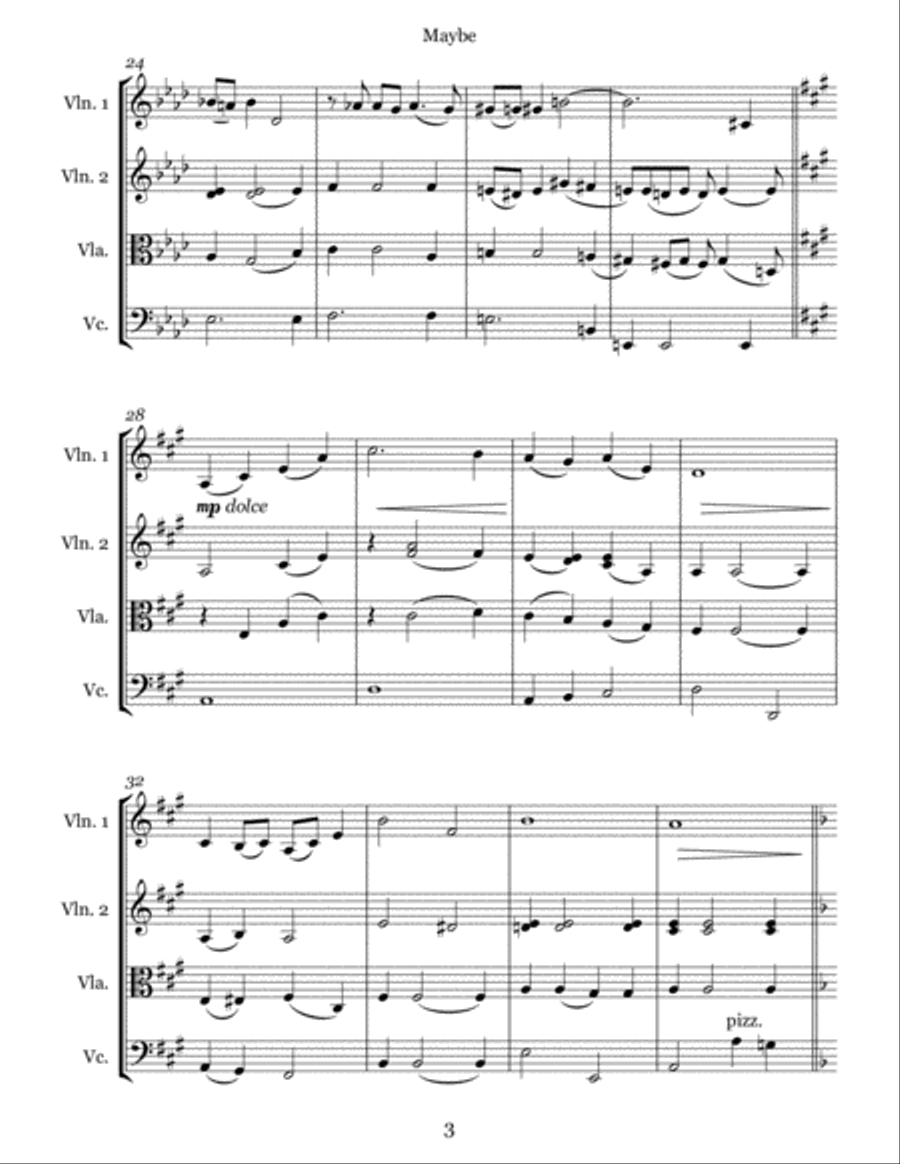 Maybe String Quartet scores gallery preview page 3