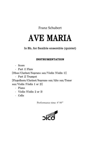 Ave Maria (Schubert) - for flexible quintet image number null