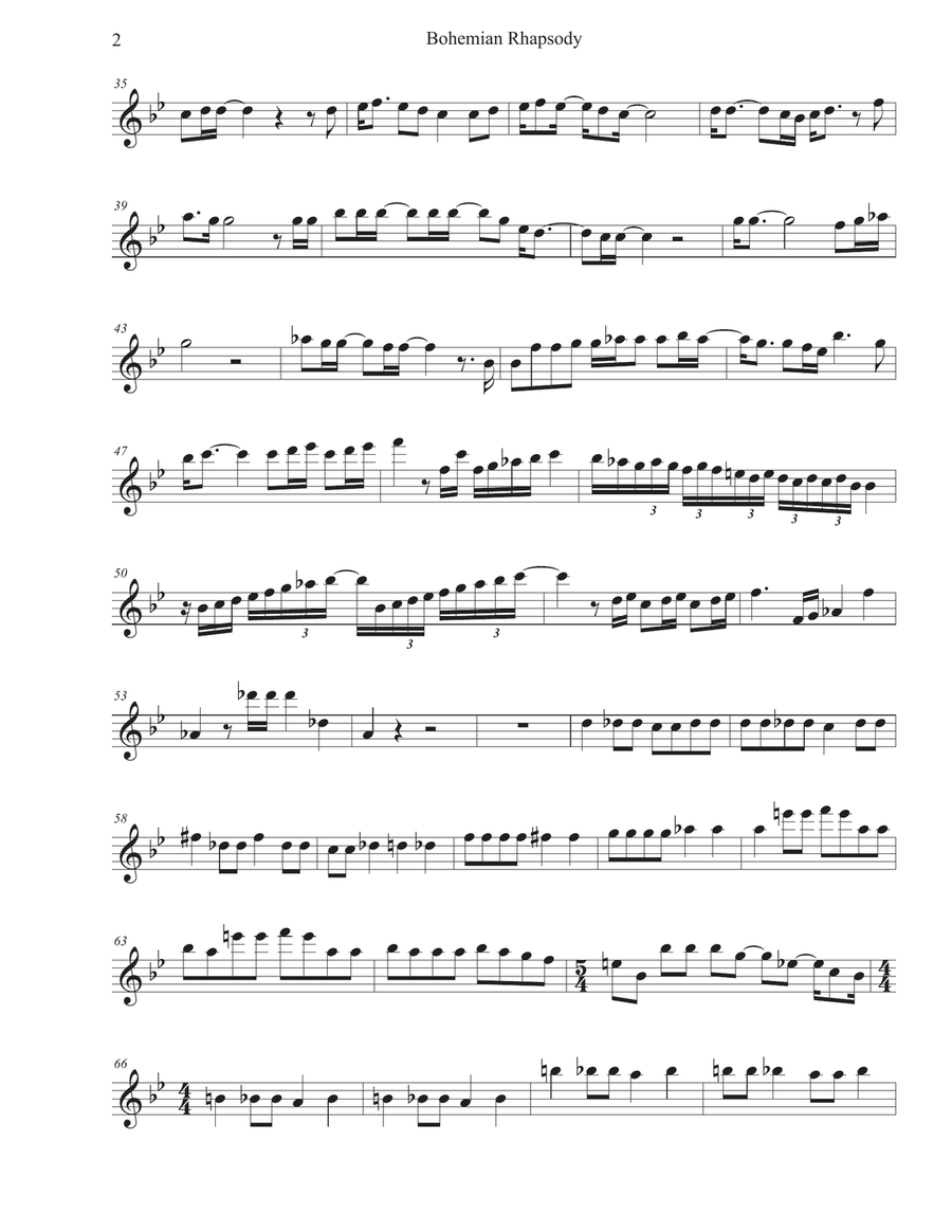 Bohemian Rhapsody Oboe Solo scores gallery preview page 2