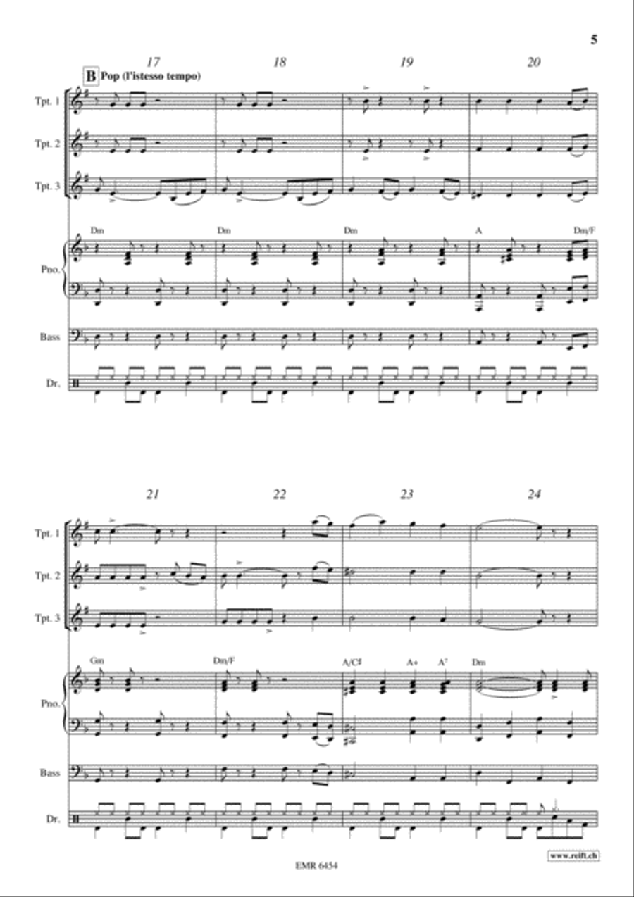Ciao, Bella, Ciao Trumpet Trio scores gallery preview page 5