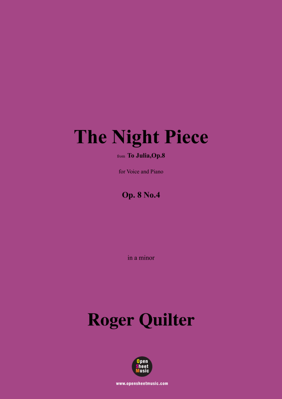 Quilter-The Night Piece,in a minor,Op.8 No.4 Voice scores gallery preview page 1