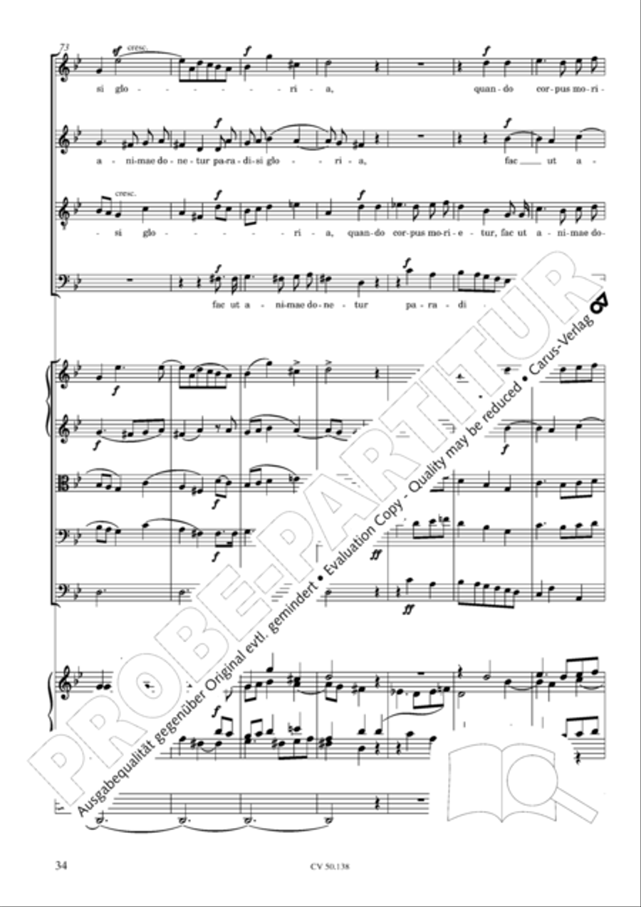Stabat Mater in G minor 4-Part scores gallery preview page 35