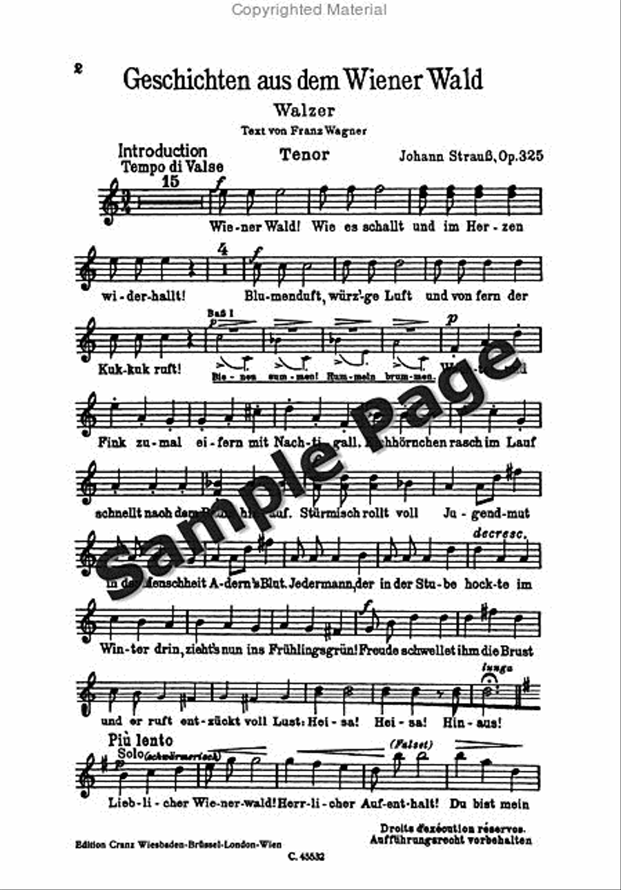 Wiener Wald Op. 325 Choir scores gallery preview page 3