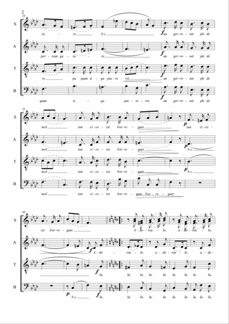 PASTORETA, QUÈ LI PORTES? 4-Part scores gallery preview page 2