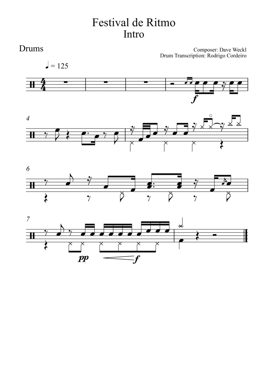 Festival de Ritmo - Drum Part Drum Set scores gallery preview page 1