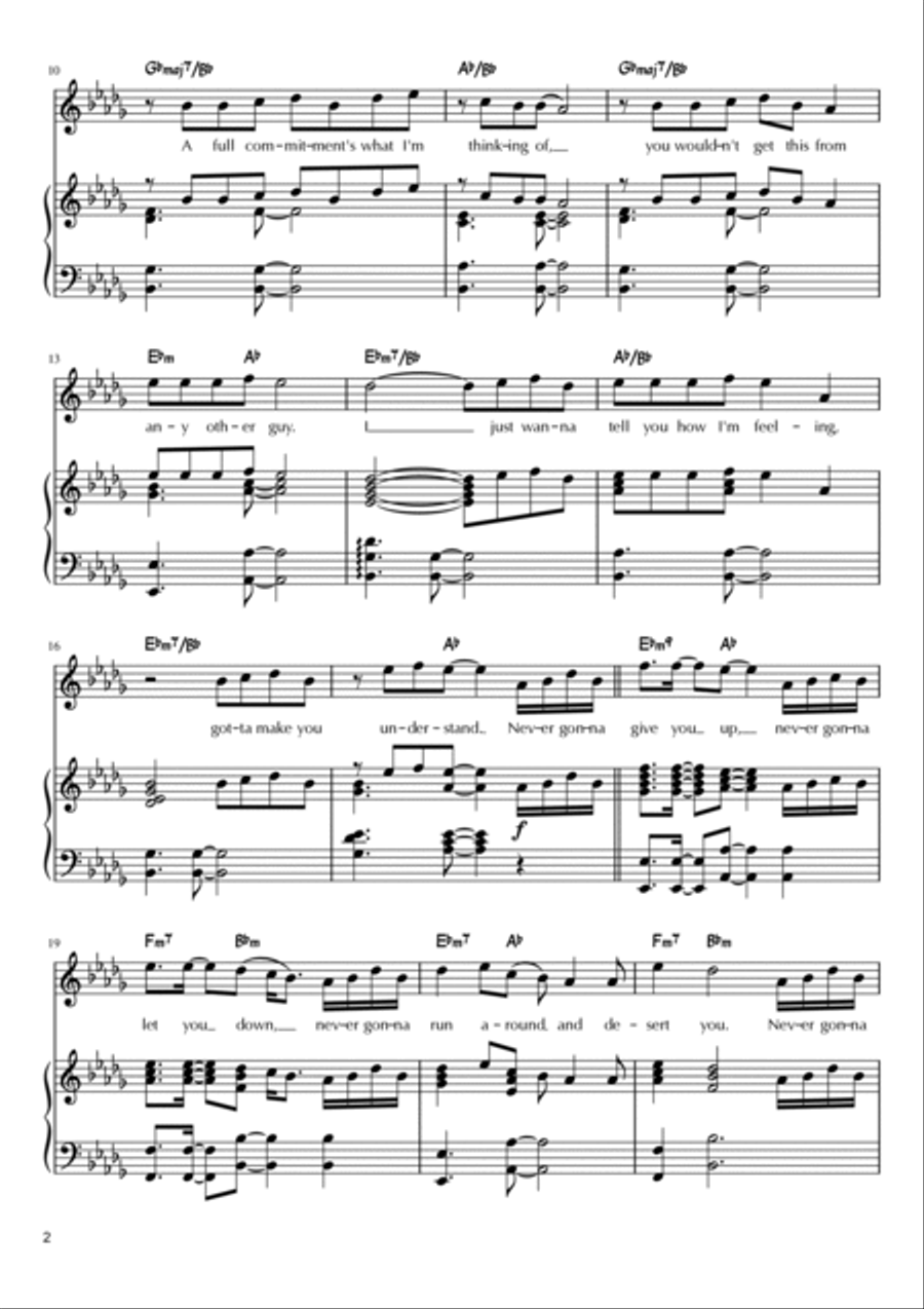 Never Gonna Give You Up Voice scores gallery preview page 2