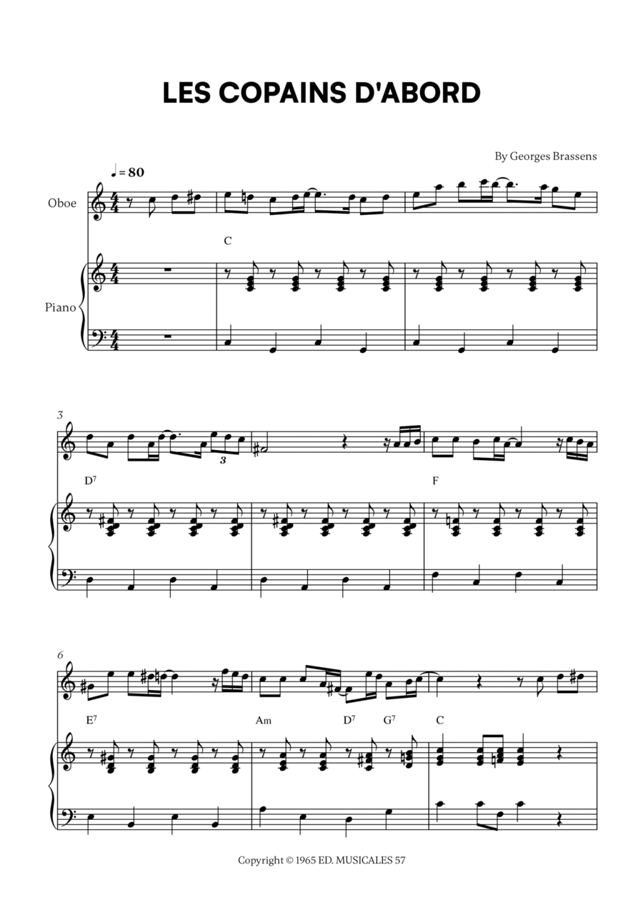 Les Copains D'abord Piano scores gallery preview page 1