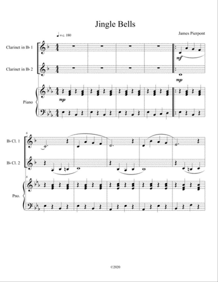 10 Christmas Duets for Clarinet with piano accompaniment vol. 1 Woodwind Duet scores gallery preview page 3