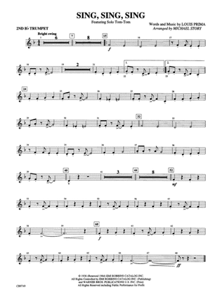 Sing, Sing, Sing (featuring Solo Tom-Tom): 2nd B-flat Trumpet