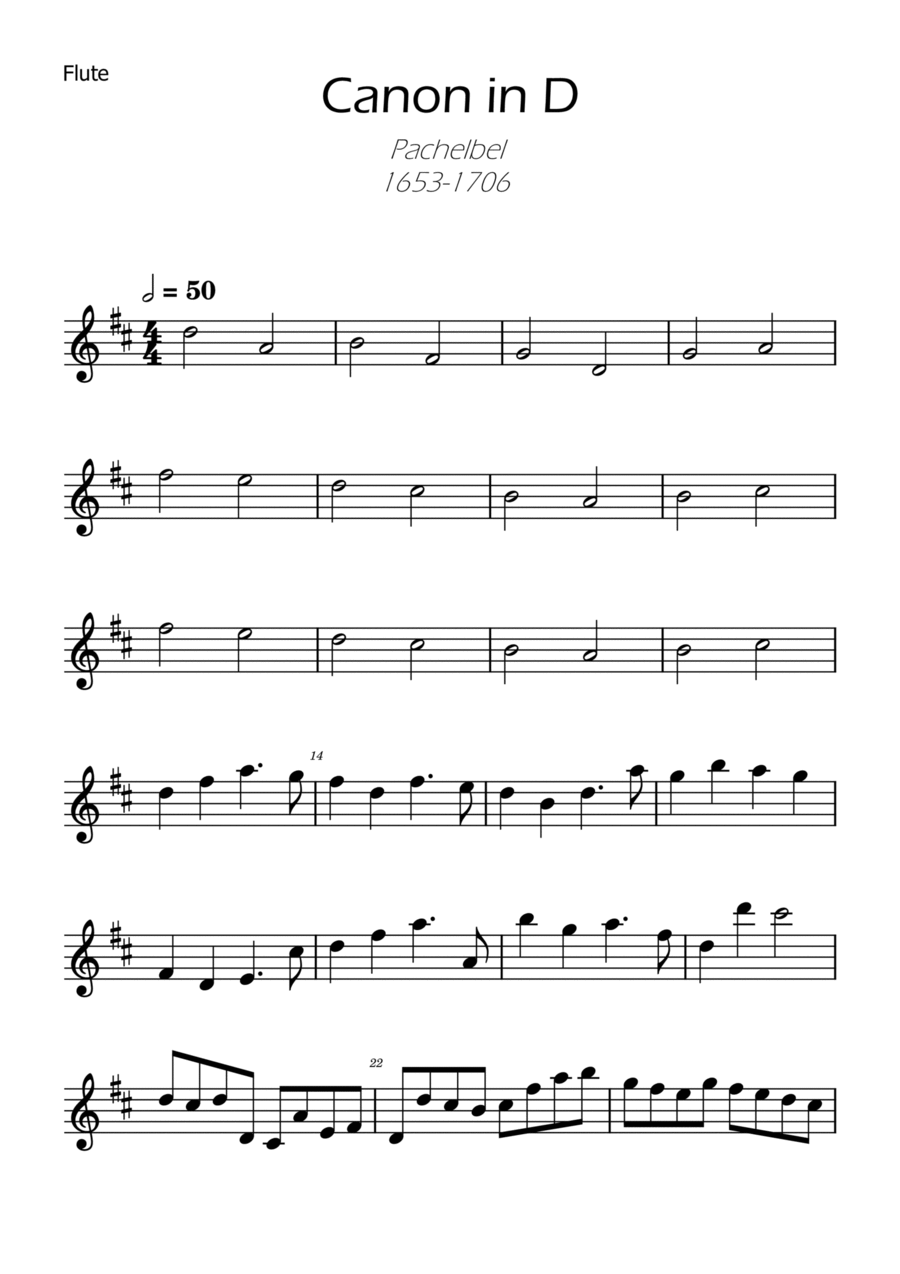 Canon in d shop flute