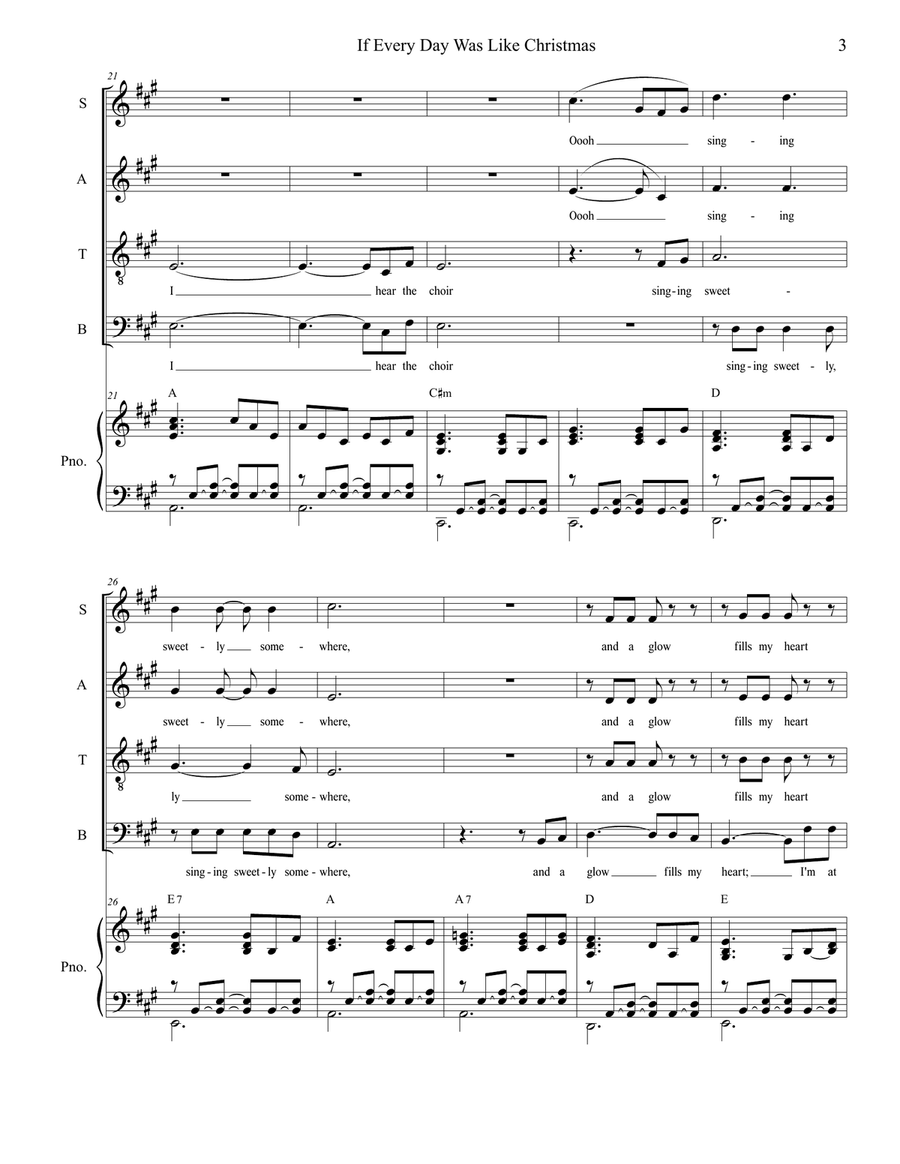 If Every Day Was Like Christmas 4-Part scores gallery preview page 3
