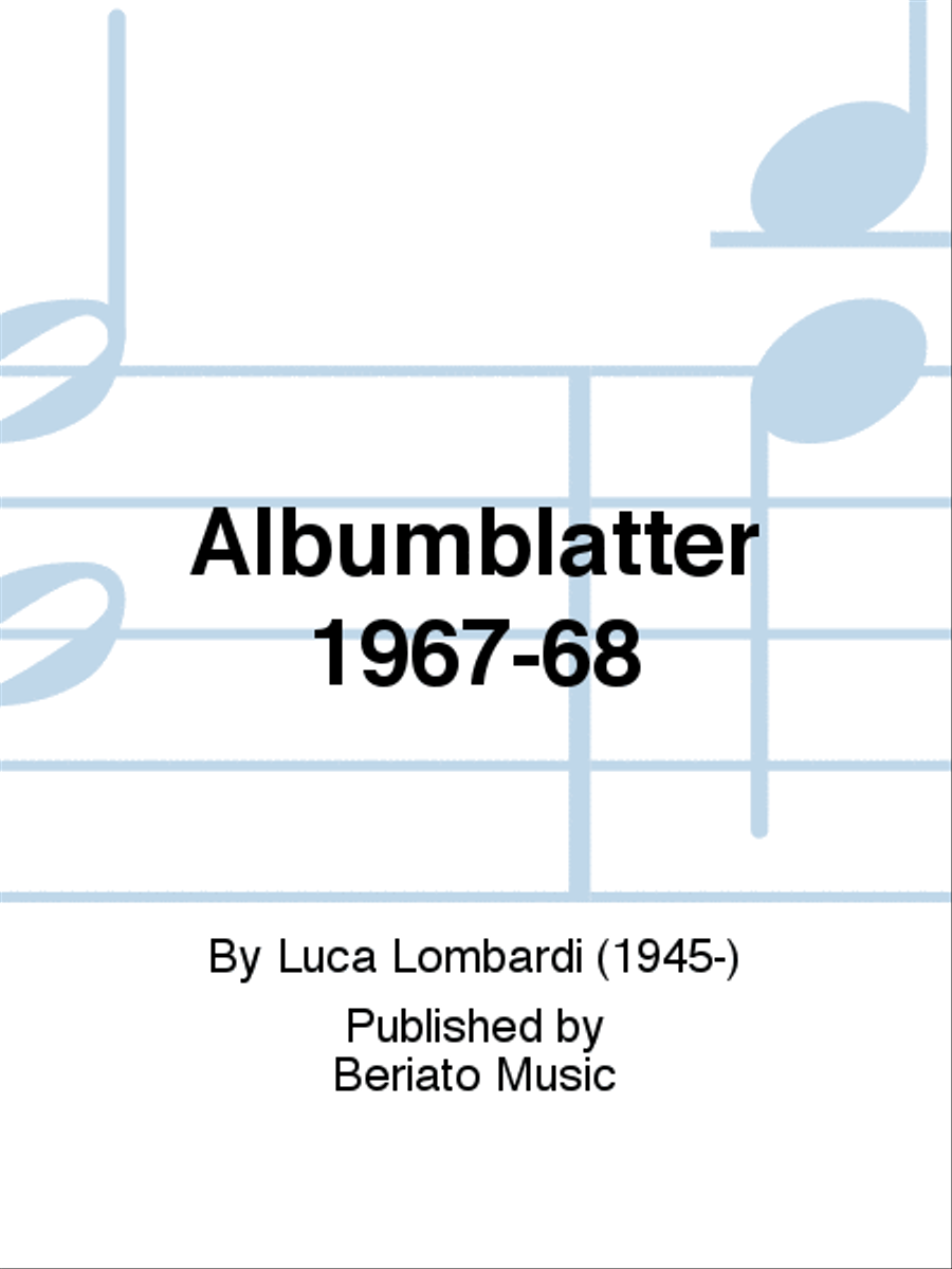 Albumblätter 1967-68 Albumblätter 1967-68 Piano Solo scores gallery preview page 1