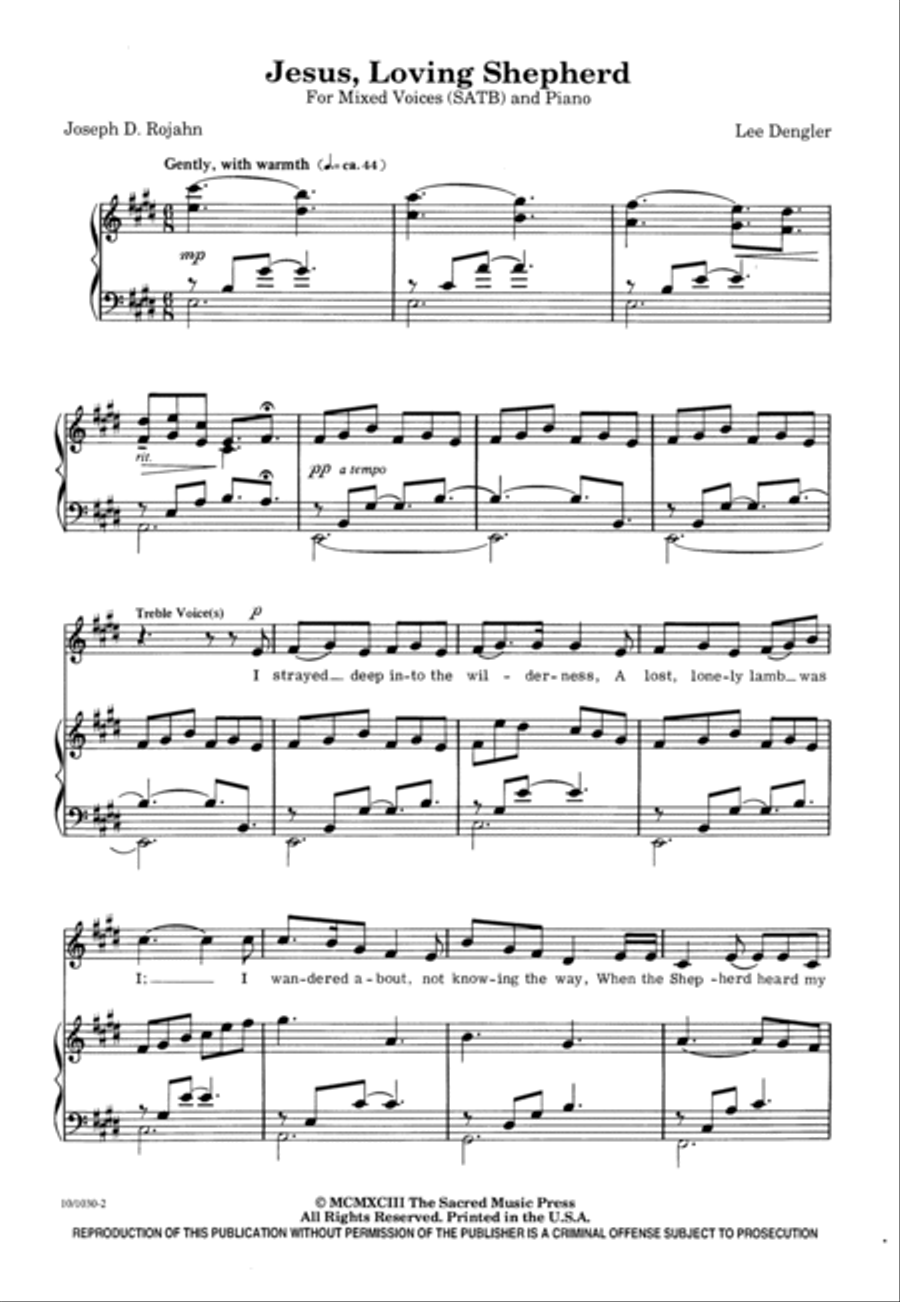 Jesus, Loving Shepherd 4-Part scores gallery preview page 2