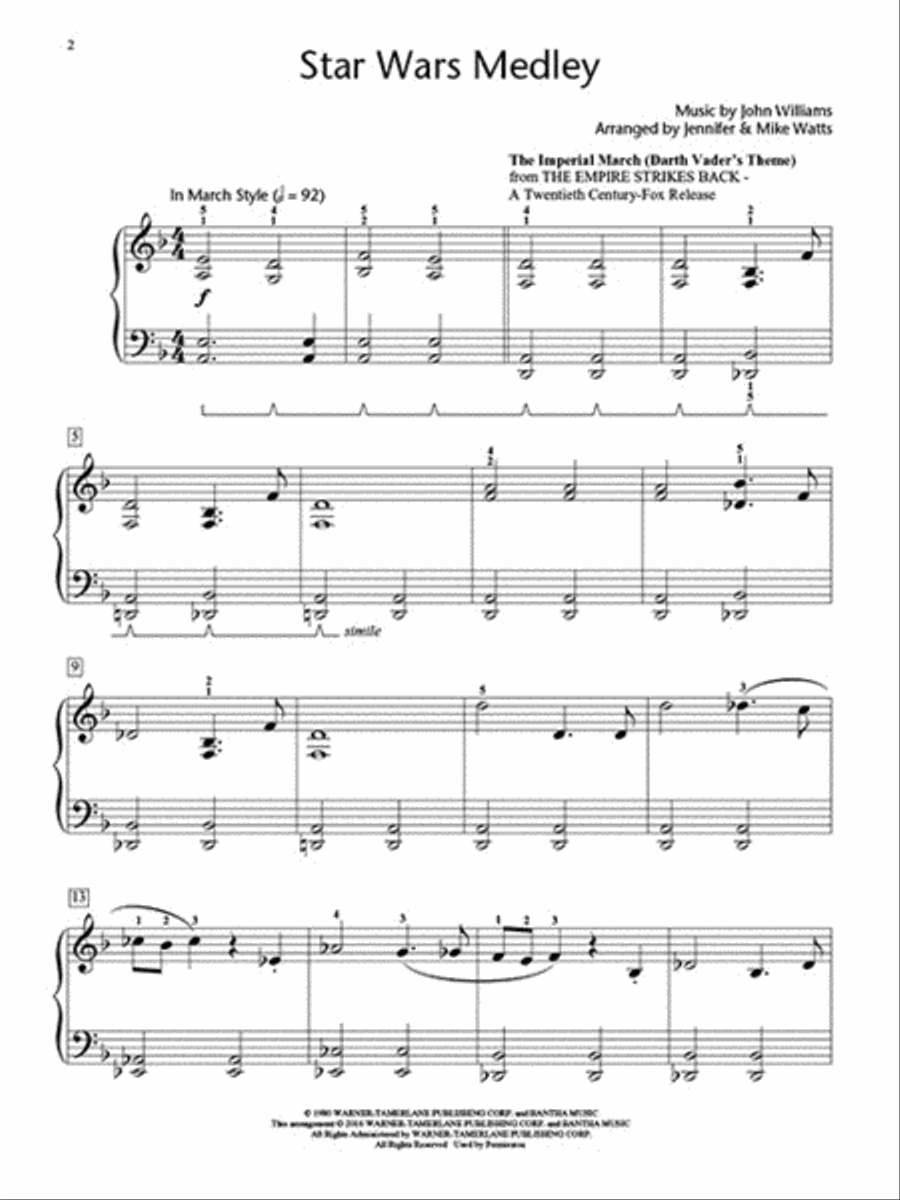 Star Wars Medley Piano Method scores gallery preview page 3