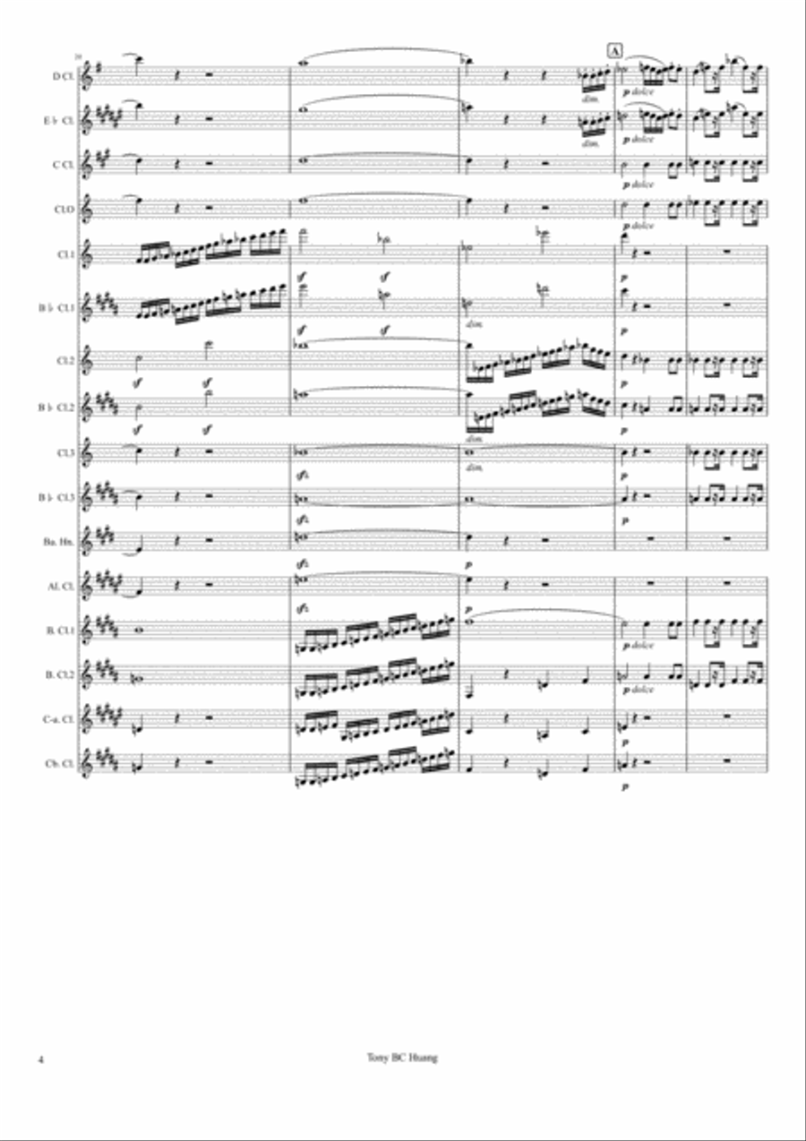 Beethoven Symphony No.7 for Clarinet Choir Clarinet Choir scores gallery preview page 4
