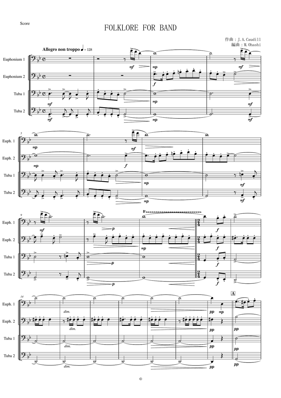 Folklore For Band Brass Ensemble scores gallery preview page 1