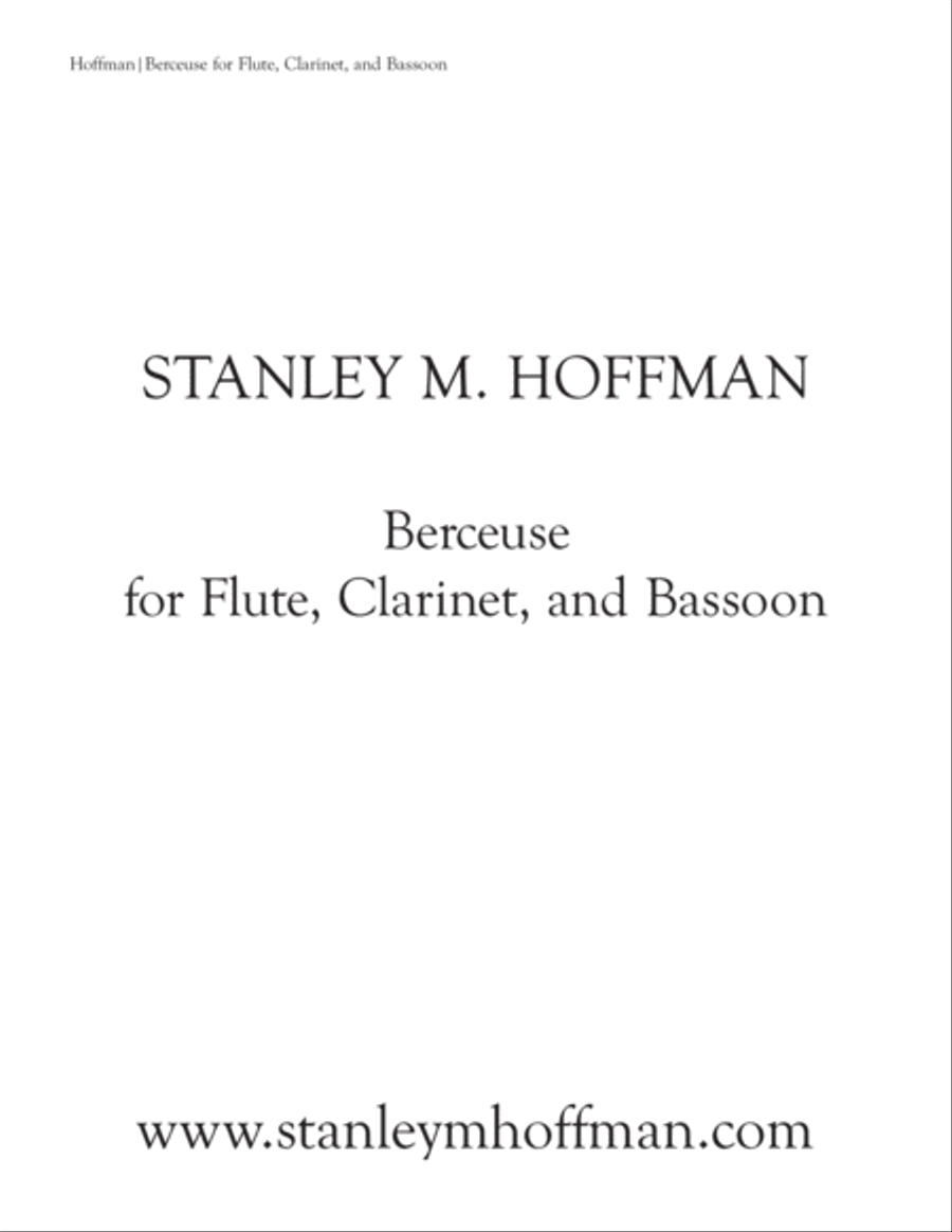 Berceuse for Flute, Clarinet, and Bassoon Woodwind Trio scores gallery preview page 1