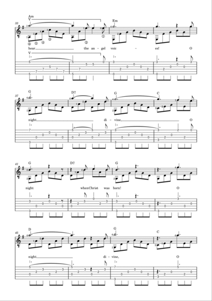 O, Holy Night Classical Guitar scores gallery preview page 3