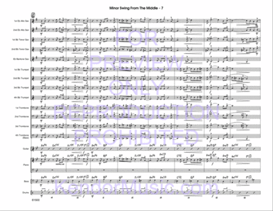 Minor Swing From The Middle (Full Score) Jazz Ensemble scores gallery preview page 8