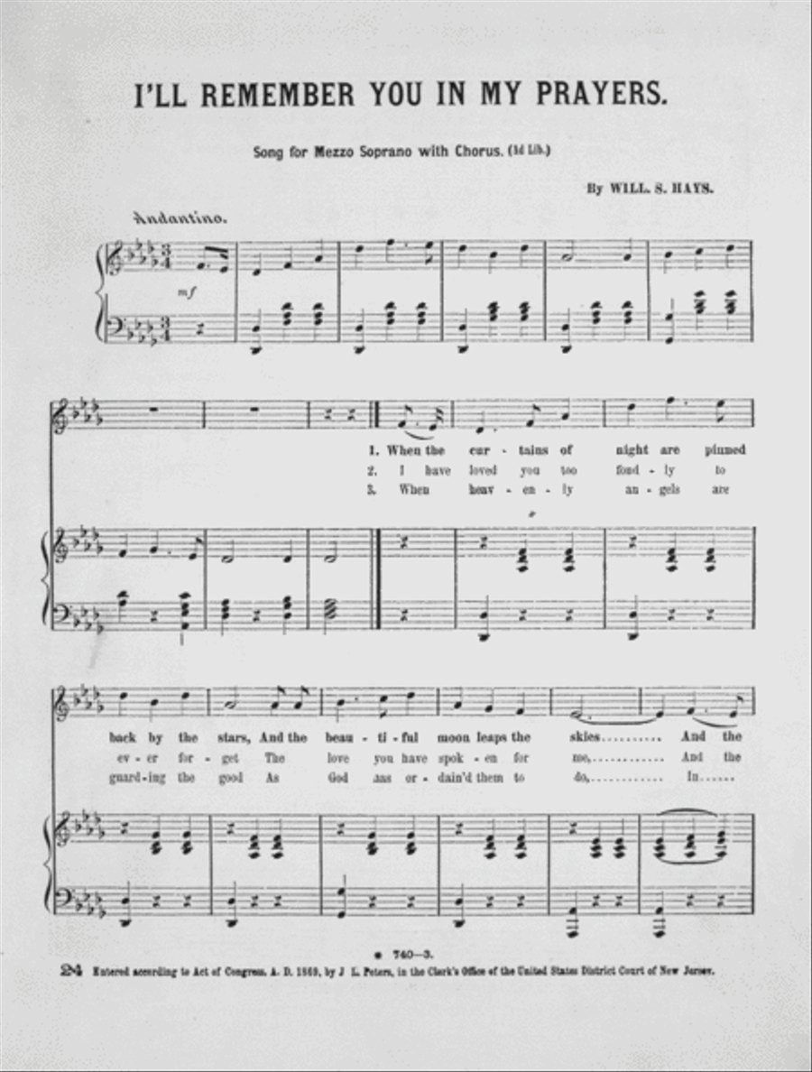 I'll Remember You in My Prayers. A Beautiful Song and Chorus 4-Part scores gallery preview page 2
