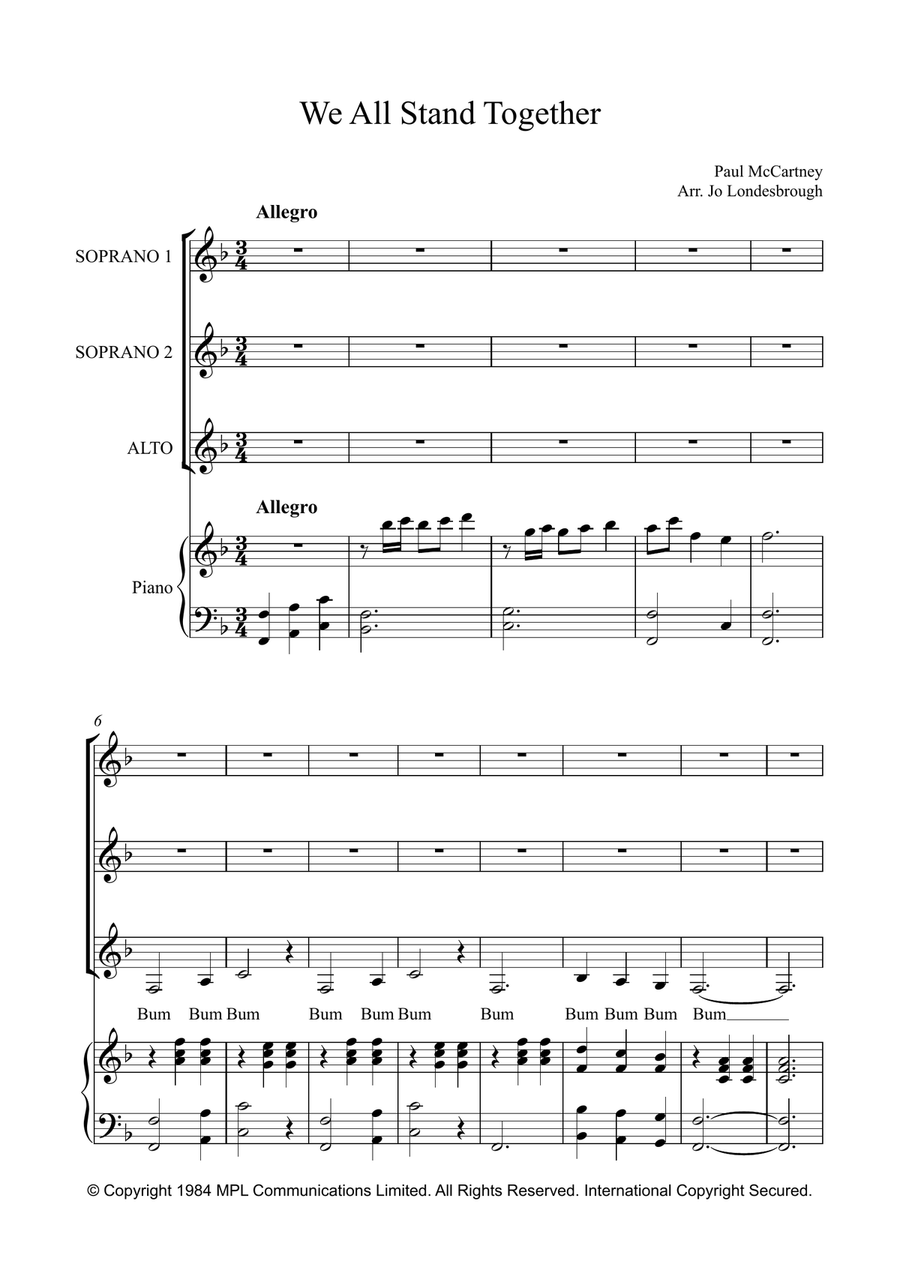 We All Stand Together We All Stand Together SSA scores gallery preview page 2