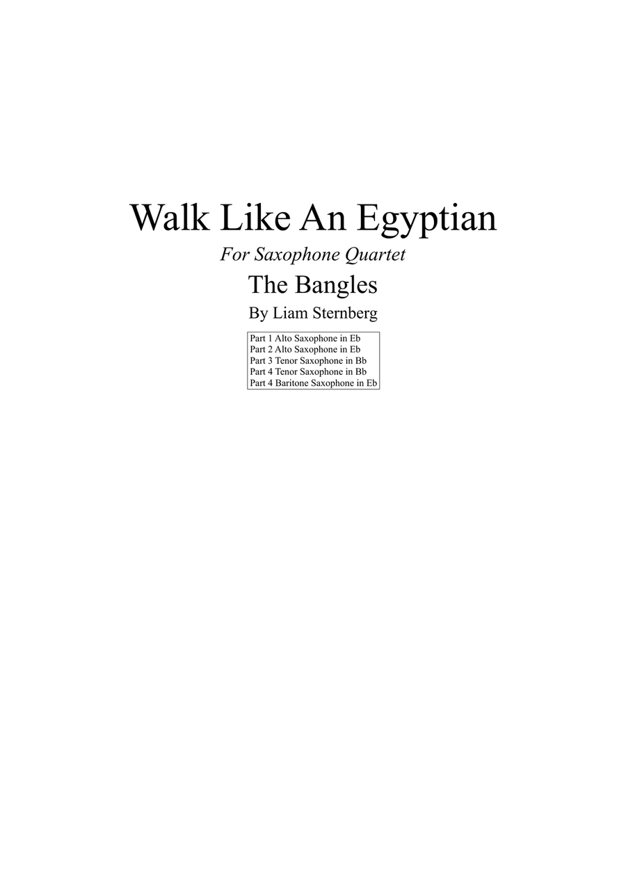 Walk Like An Egyptian by The Bangles Woodwind Quartet - Digital Sheet Music