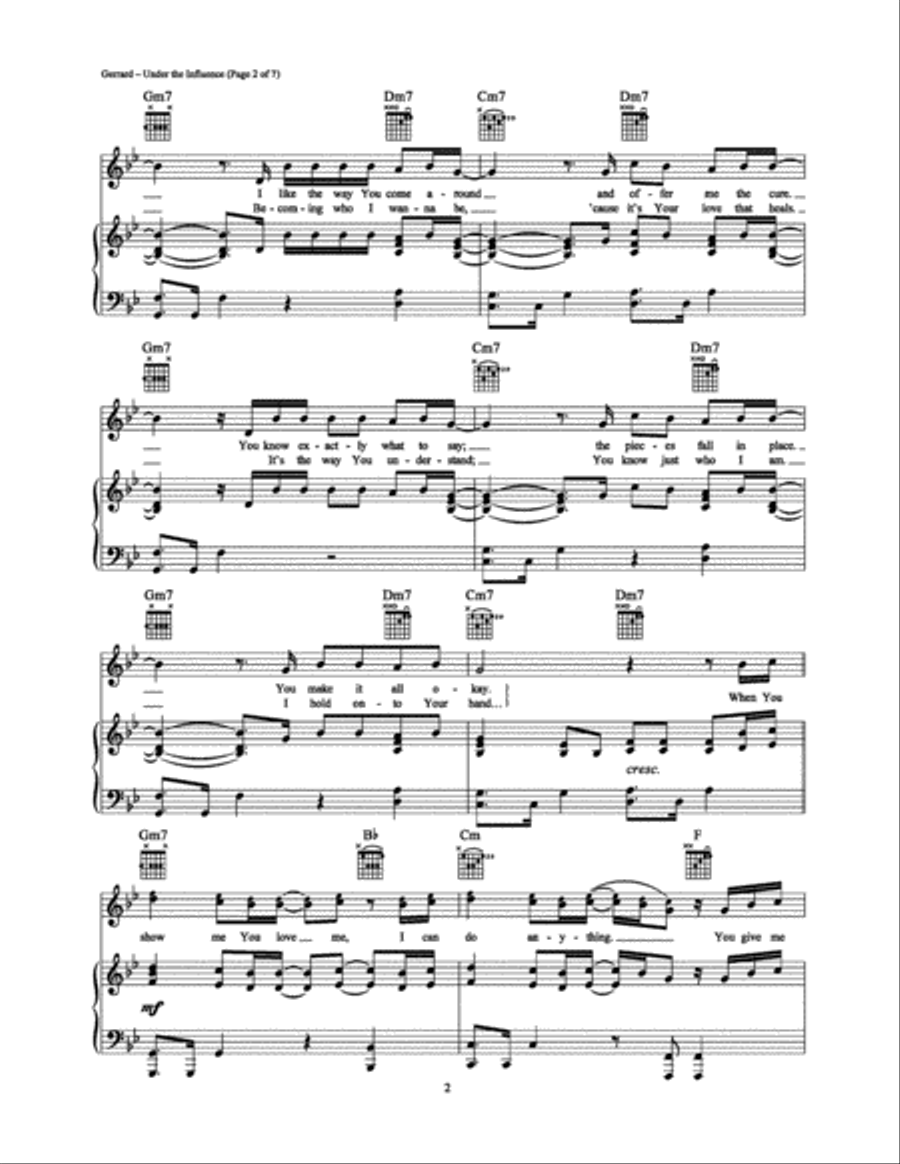 Under the Influence Under the Influence Piano, Vocal, Guitar scores gallery preview page 2