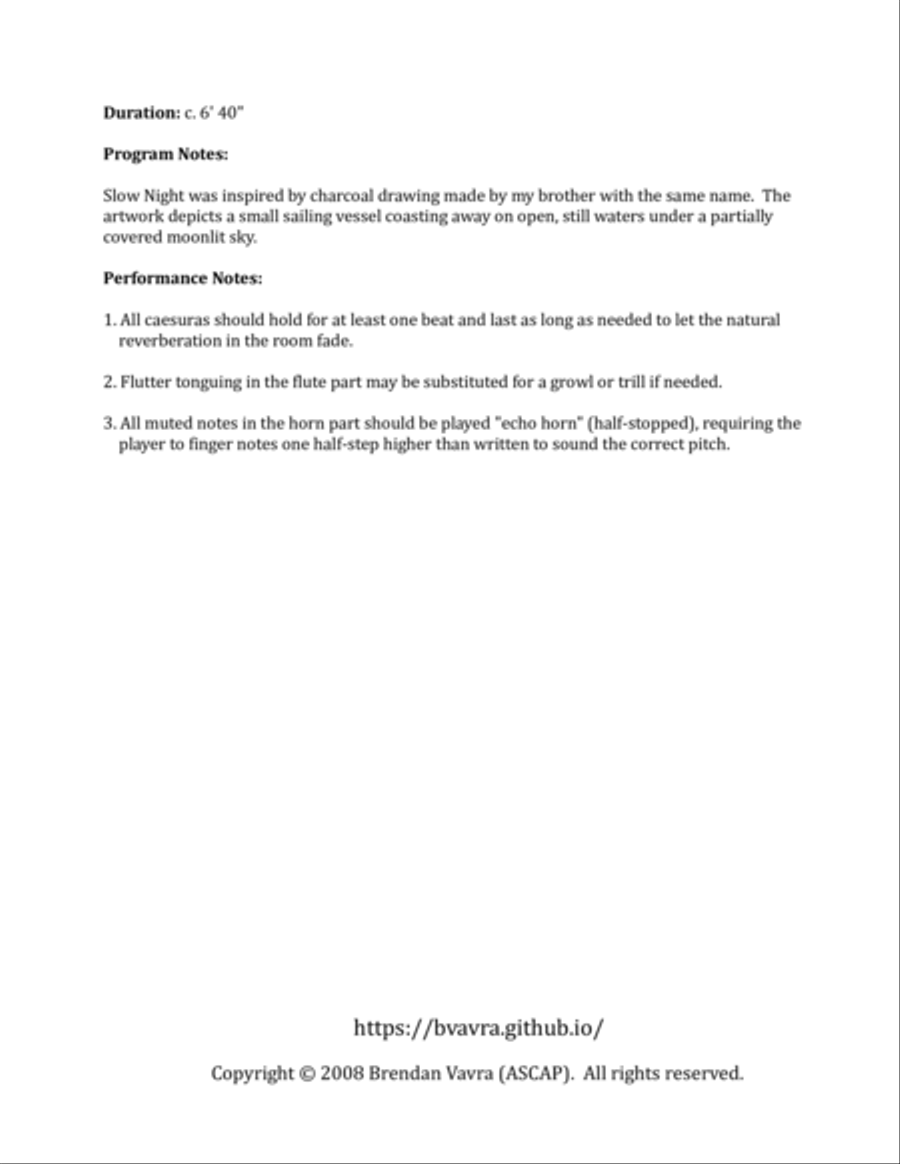 Slow Night Slow Night Woodwind Quintet scores gallery preview page 2
