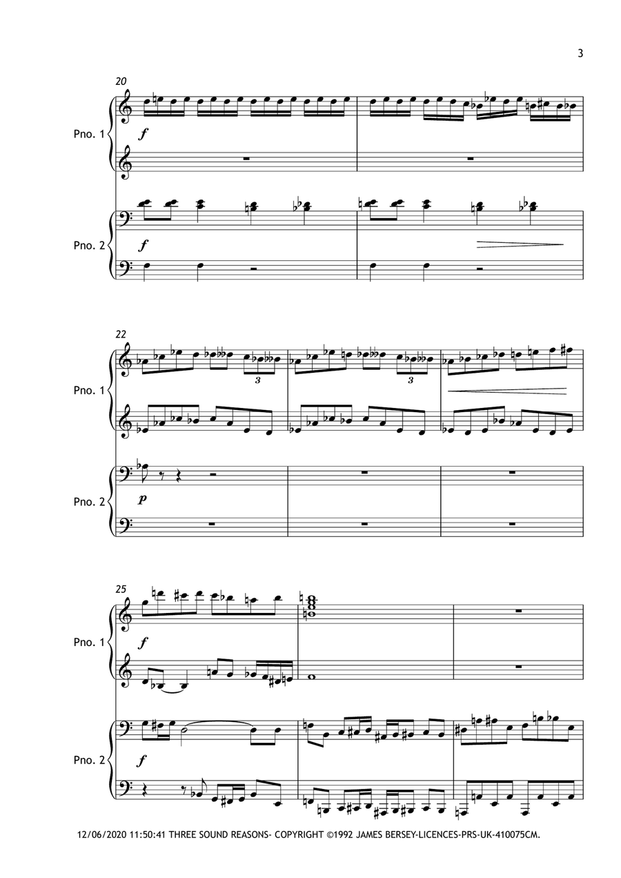 Three Sound Reasons (3rd mov.) for Piano Duet 1 Piano, 4-Hands scores gallery preview page 5