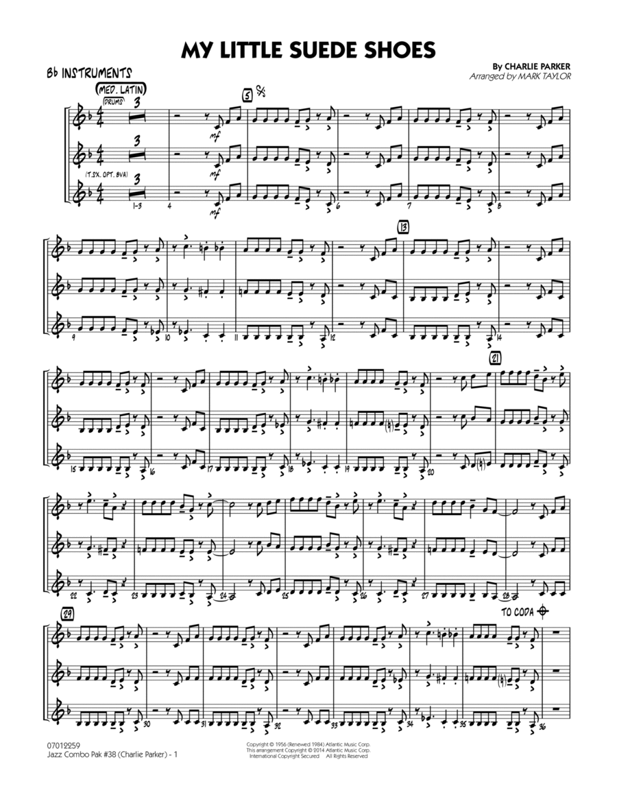 Jazz Combo Pak #38 (Charlie Parker) - Bb Instruments