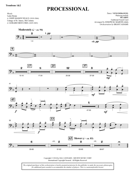 Canticles in Candlelight - Trombone 1 & 2