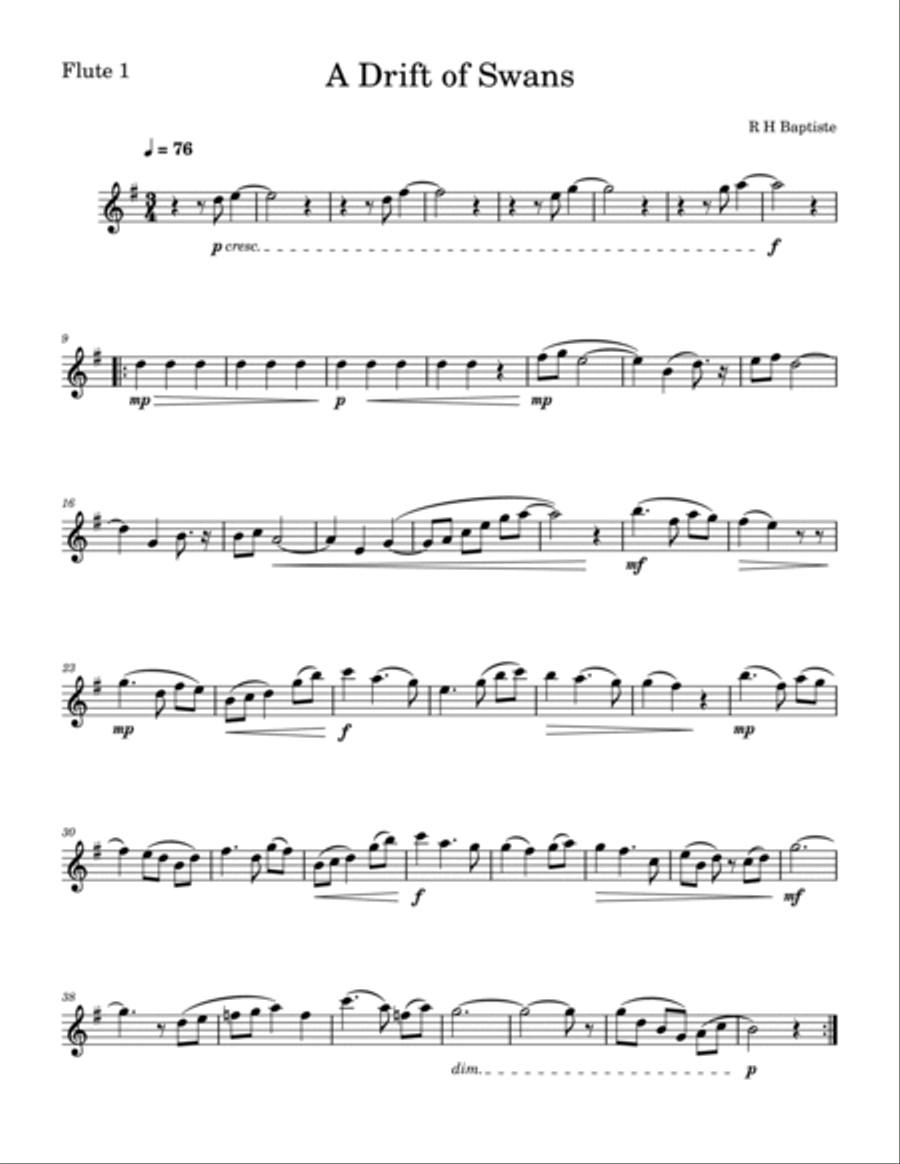 A Drift of Swans Woodwind Quintet scores gallery preview page 5