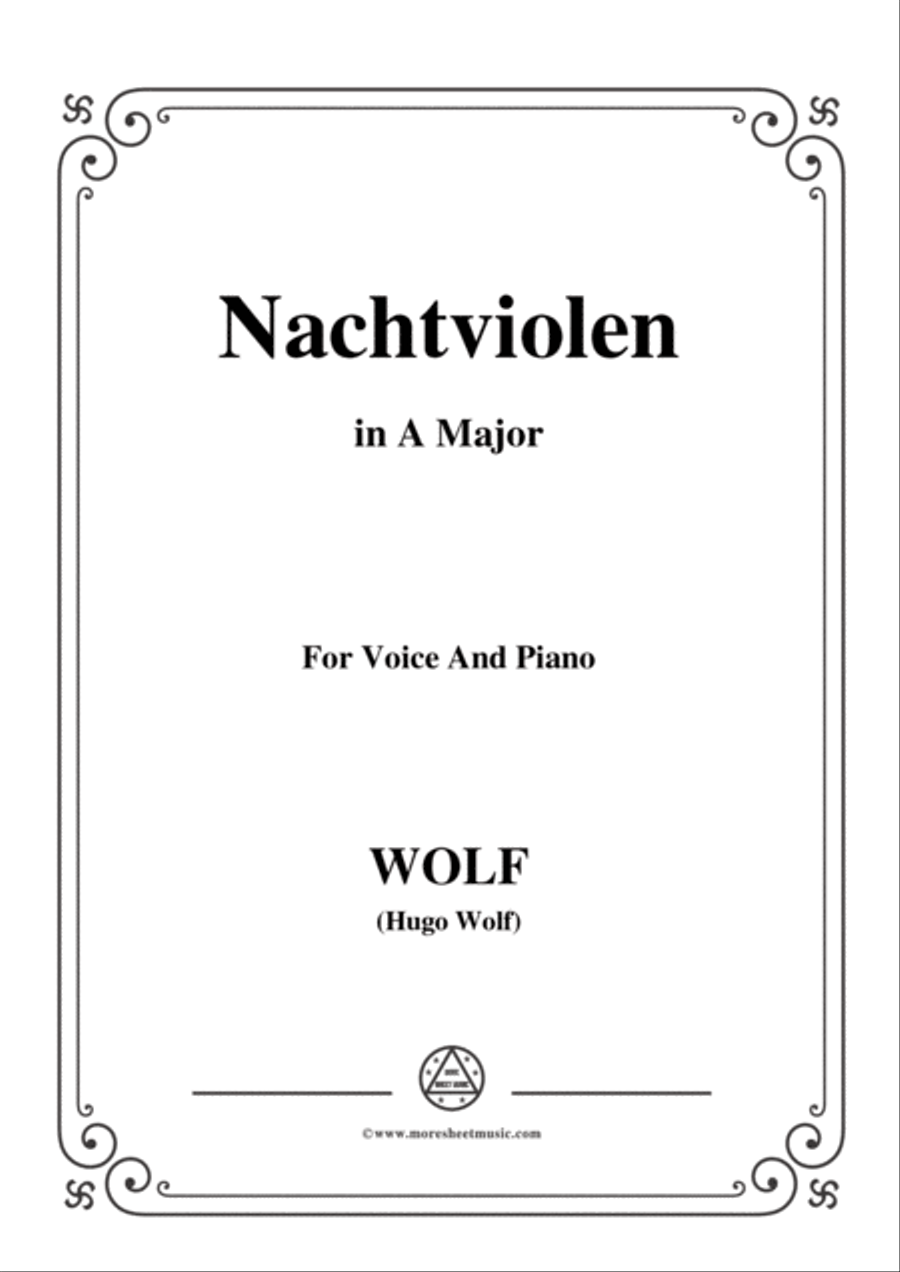 Wolf-Nachtviolen in A Major,for Voice and Piano Voice Solo scores gallery preview page 1